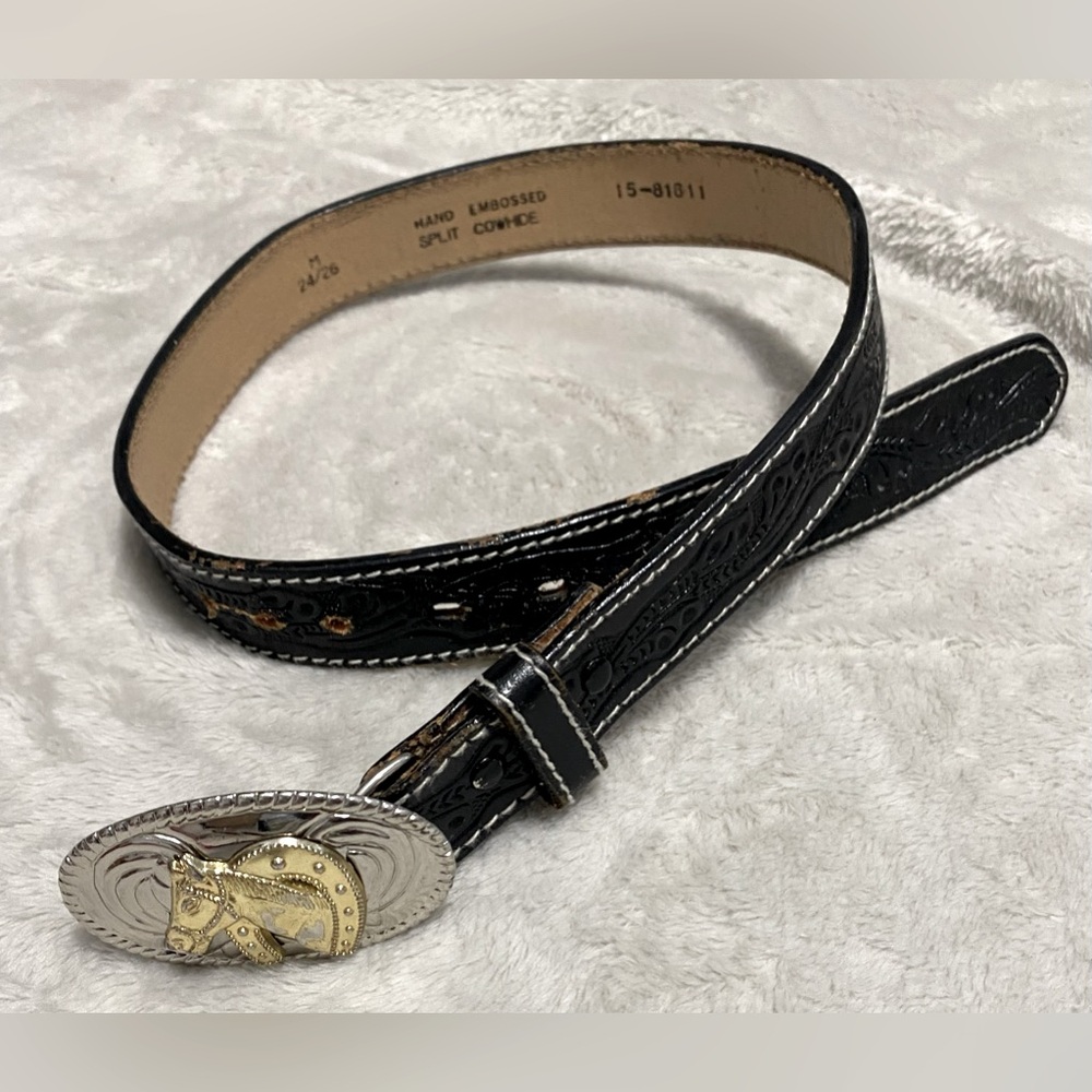 Leather Hand Embossed Western Child’s Belt